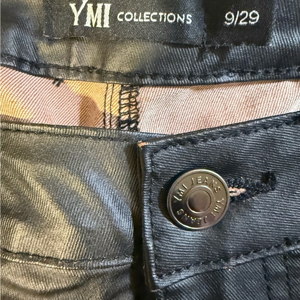 2/35 YMI Black Metallic Straight Leg Jeans for Women sz 9 - Picture 4 of 8